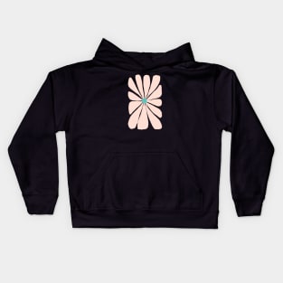 Pink, Teal Modern Flower Kids Hoodie